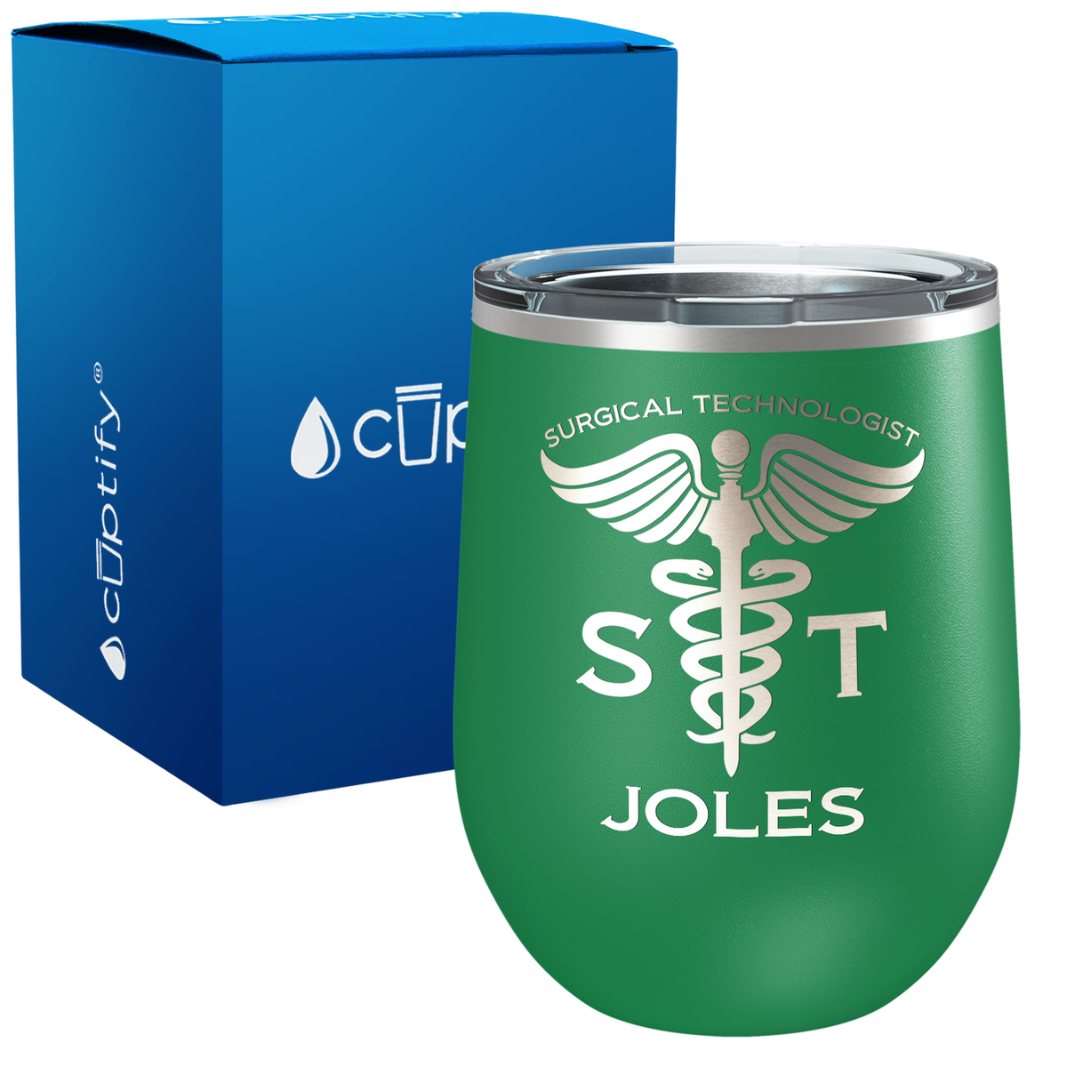 Personalized ST Surgical Technologist 12oz Medical Wine Tumbler