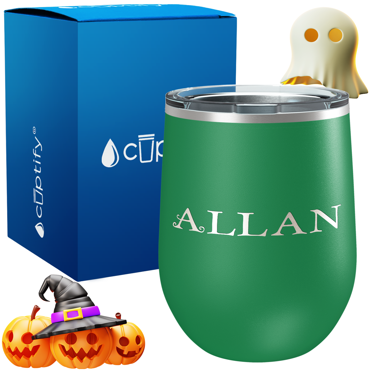 Personalized Eerie Style 12oz Halloween Wine Tumbler