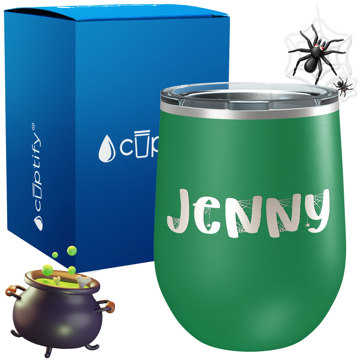 Personalized Spooky Style 12oz Halloween Wine Tumbler