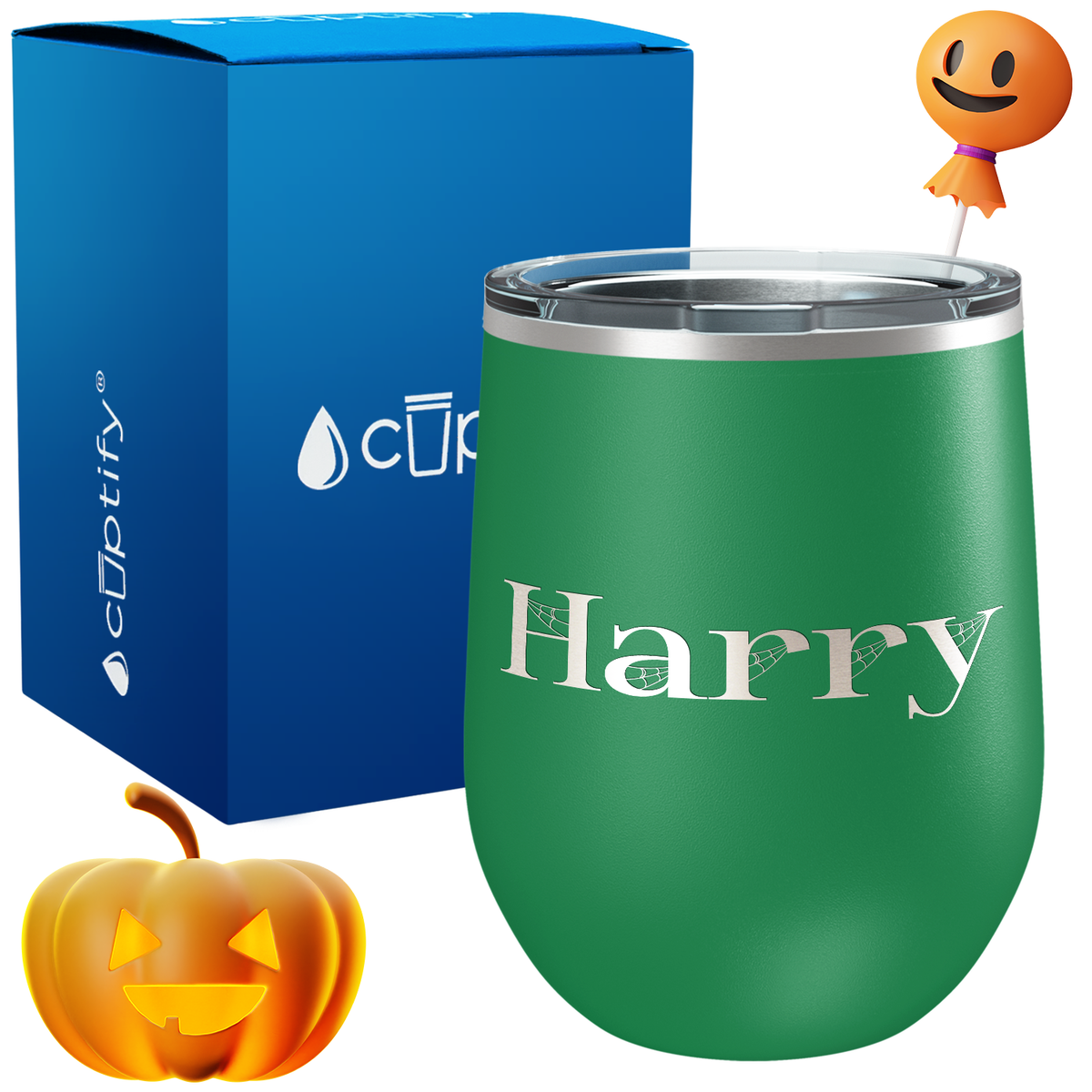 Personalized Wicked Style 12oz Halloween Wine Tumbler
