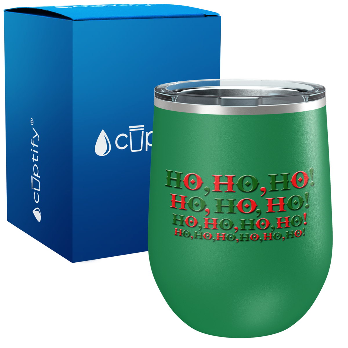 Ho, Ho, Ho, Ho on 12oz Christmas Wine Tumbler