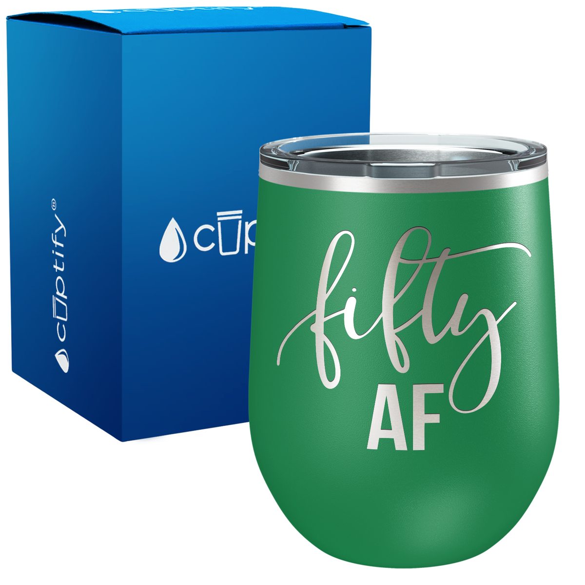 Fifty AF 12oz Birthday Wine Tumbler