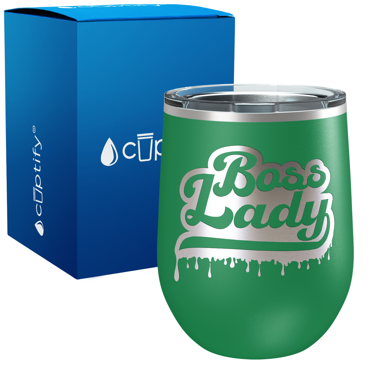 Boss Lady Ink Dripping 12oz Boss Wine Tumbler