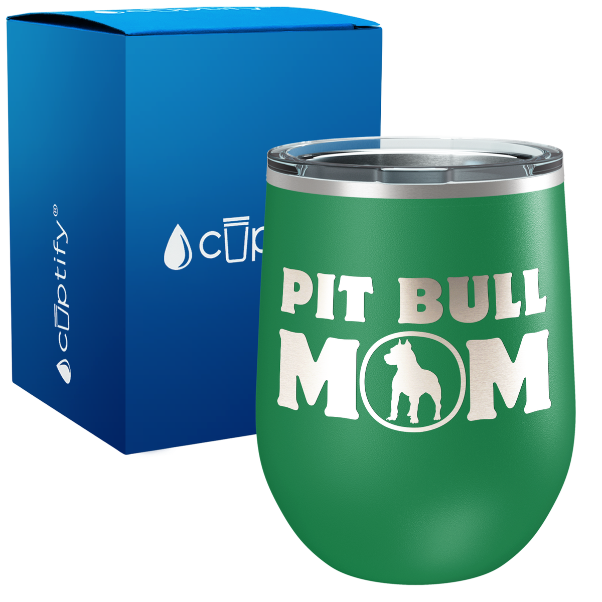 Pit Bull Mom 12oz Dog Wine Tumbler