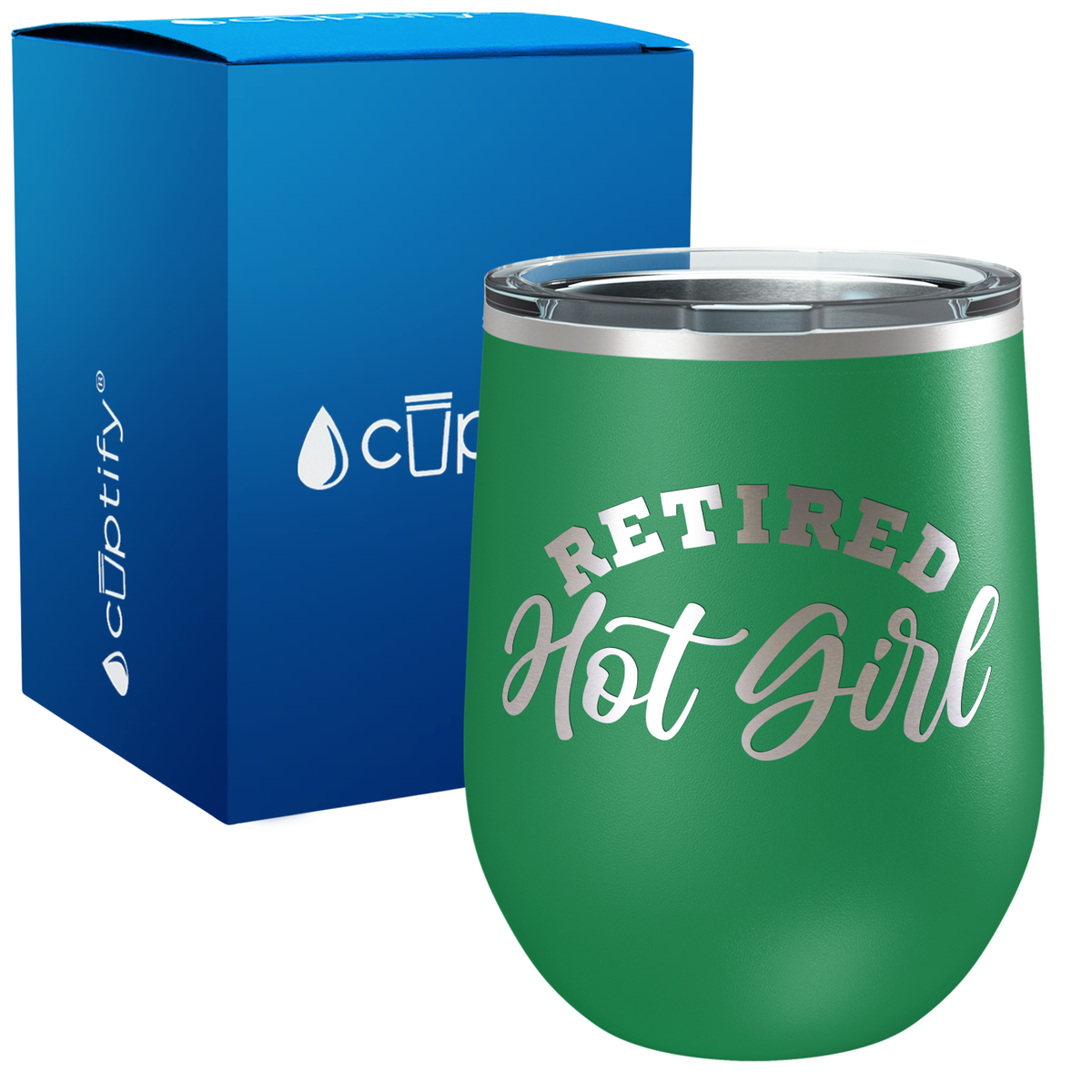 Retired Hot Girl 12oz Retirement Wine Tumbler