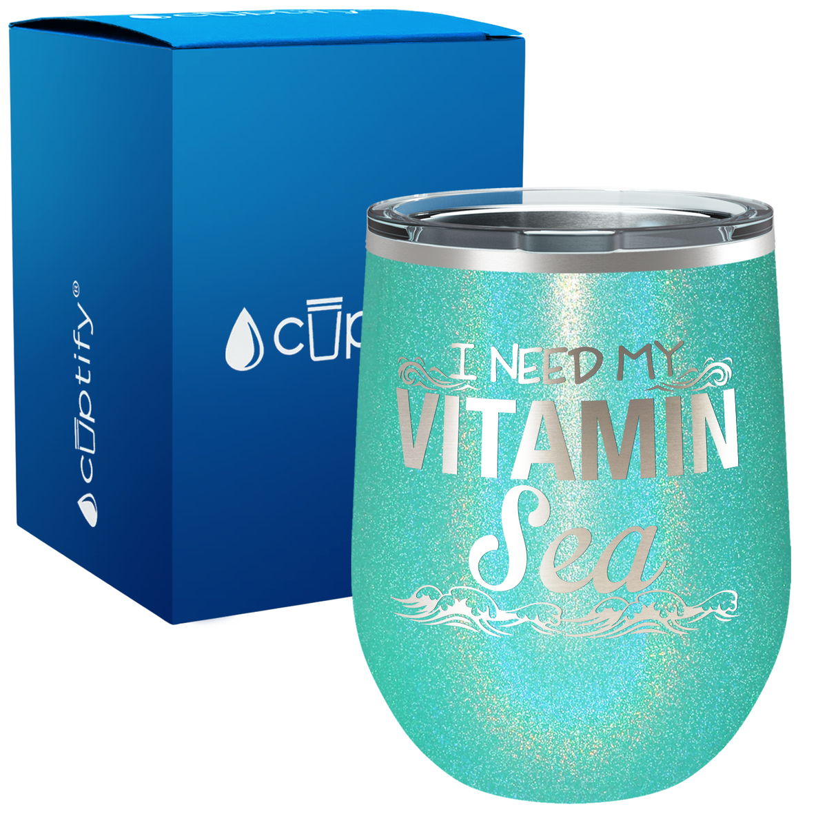 I Need my Vitamin Sea 12oz Beach Wine Tumbler