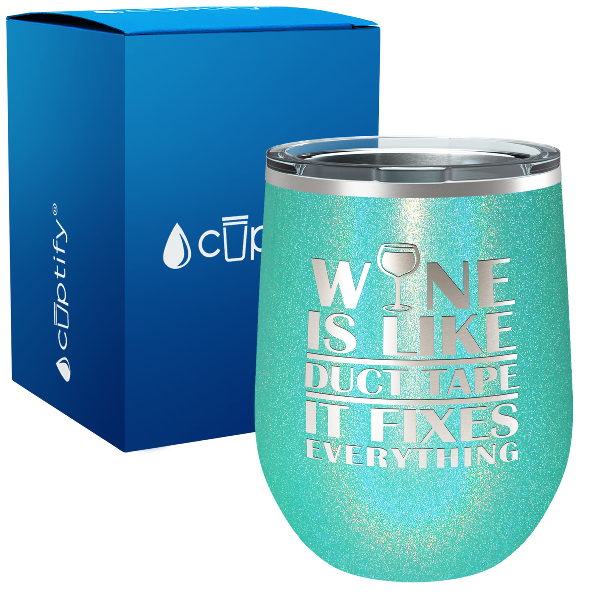 Wine is Like Duct Tape 12oz Funny Wine Tumbler