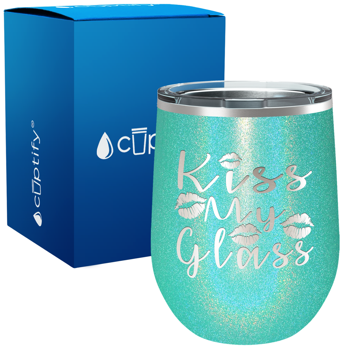 Kiss My Glass 12oz Funny Wine Tumbler