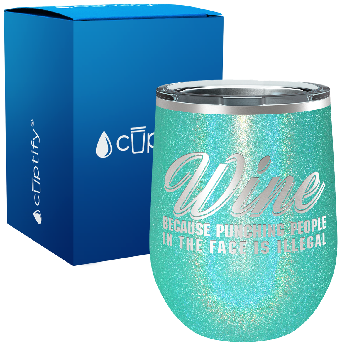 Wine Because Punching People 12oz Best Friend Wine Tumbler