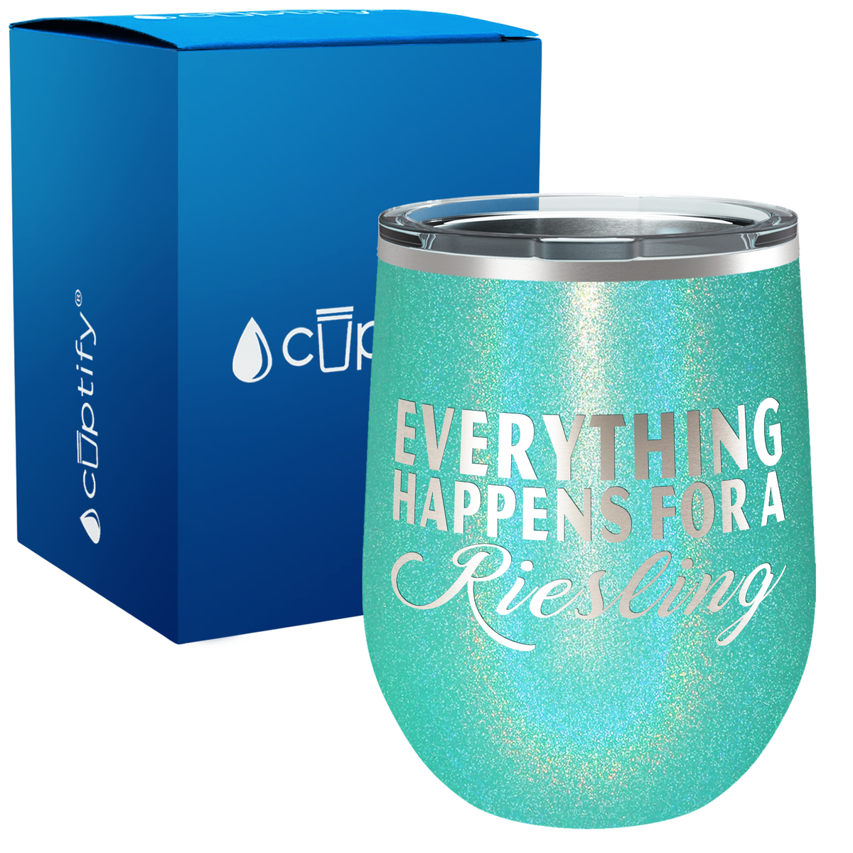 Everything Happens for a Riesling 12oz Funny Wine Tumbler