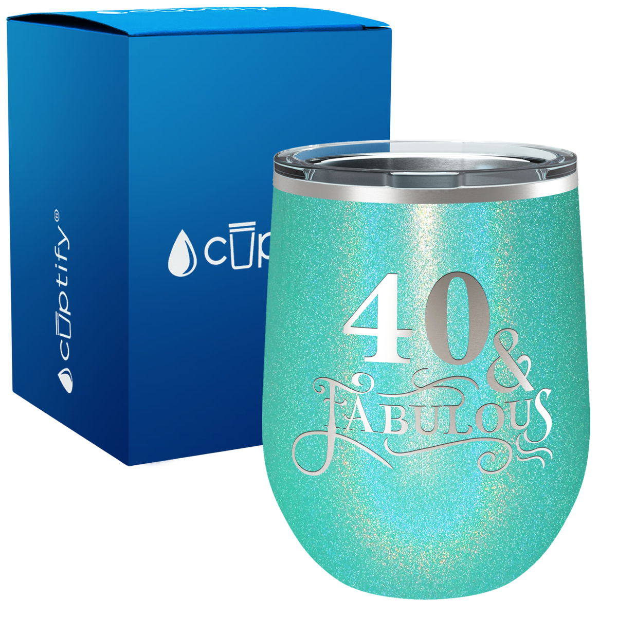 40 & Fabulous Laser Engraved 12oz Birthday Wine Tumbler