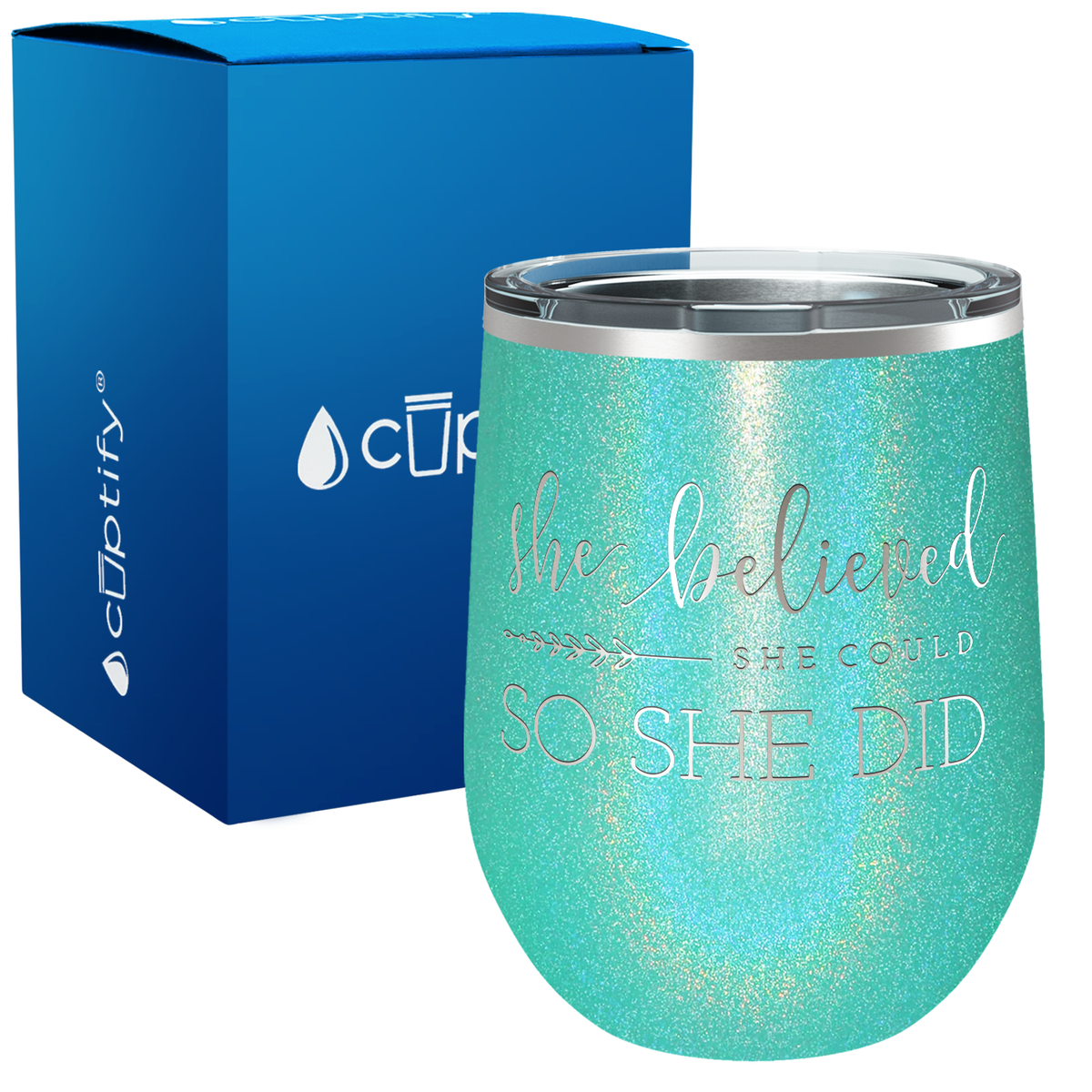 She Believed She Could So She Did 12oz Graduation Wine Tumbler
