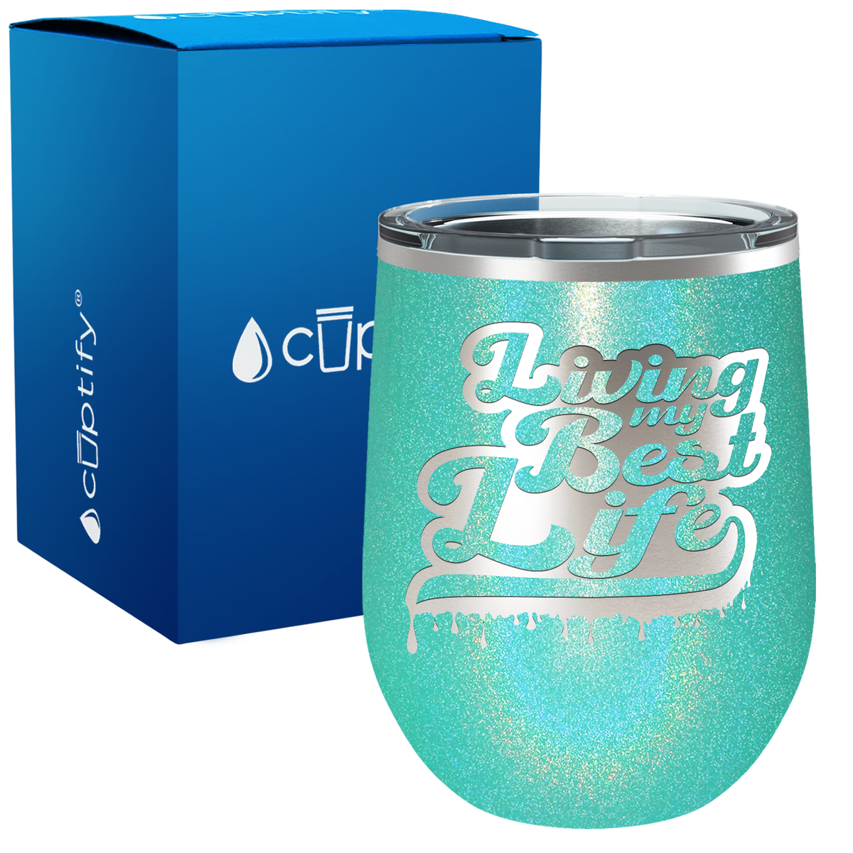 Live my Best Life Ink Dripping 12oz Boss Wine Tumbler