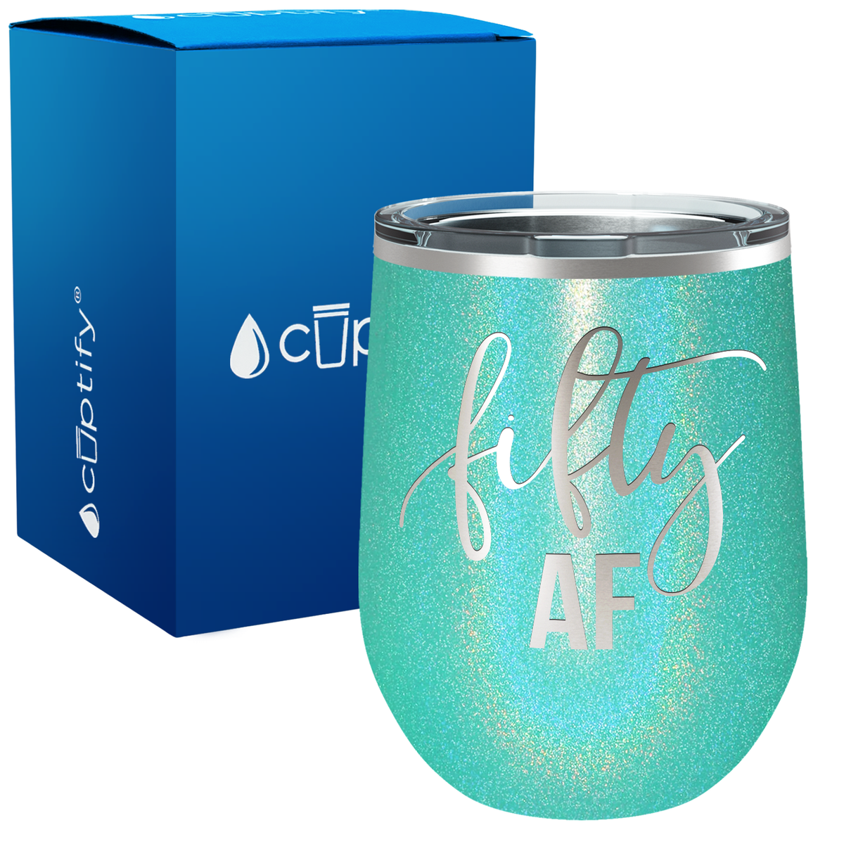 Fifty AF 12oz Birthday Wine Tumbler