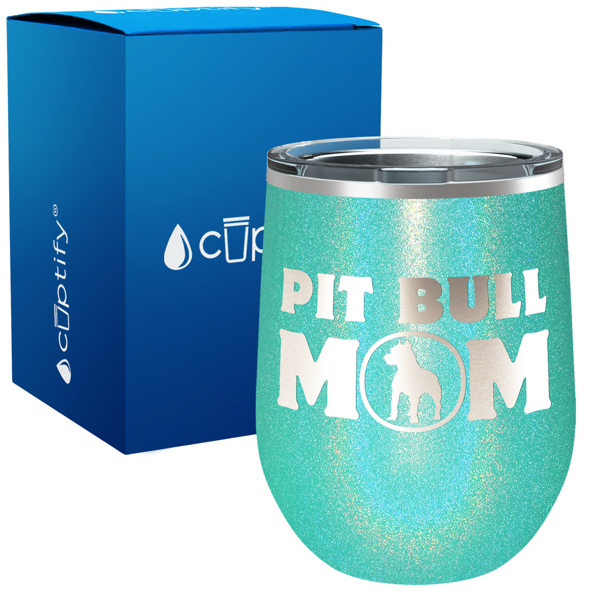 Pit Bull Mom 12oz Dog Wine Tumbler