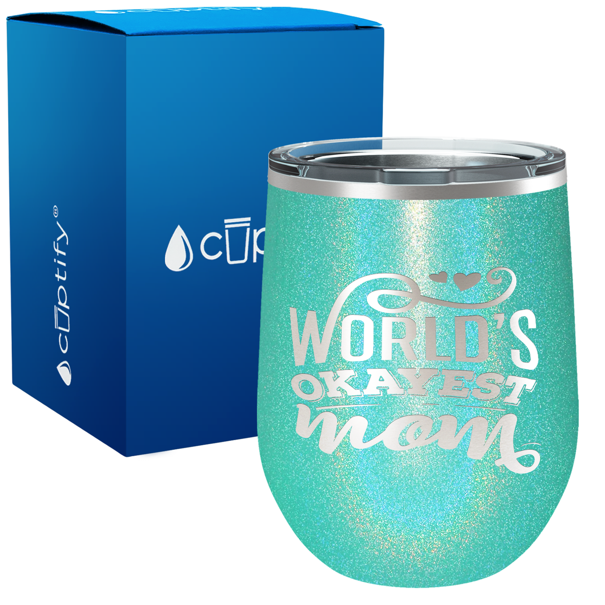 World's Okayest mom 12oz Mom Wine Tumbler