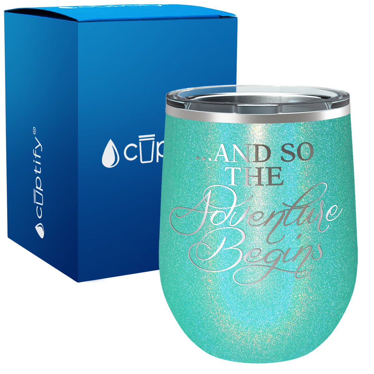 and so the Adventure Begins 12oz Graduation Wine Tumbler