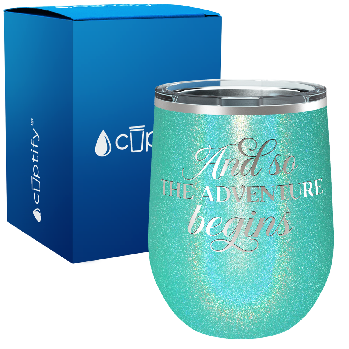 The Adventure Begins 12oz Graduation Wine Tumbler