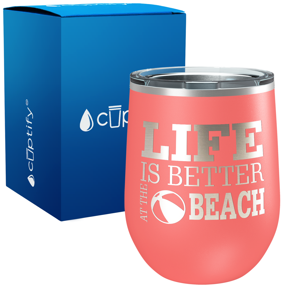 Life is Better at the Beach 12oz Beach Wine Tumbler