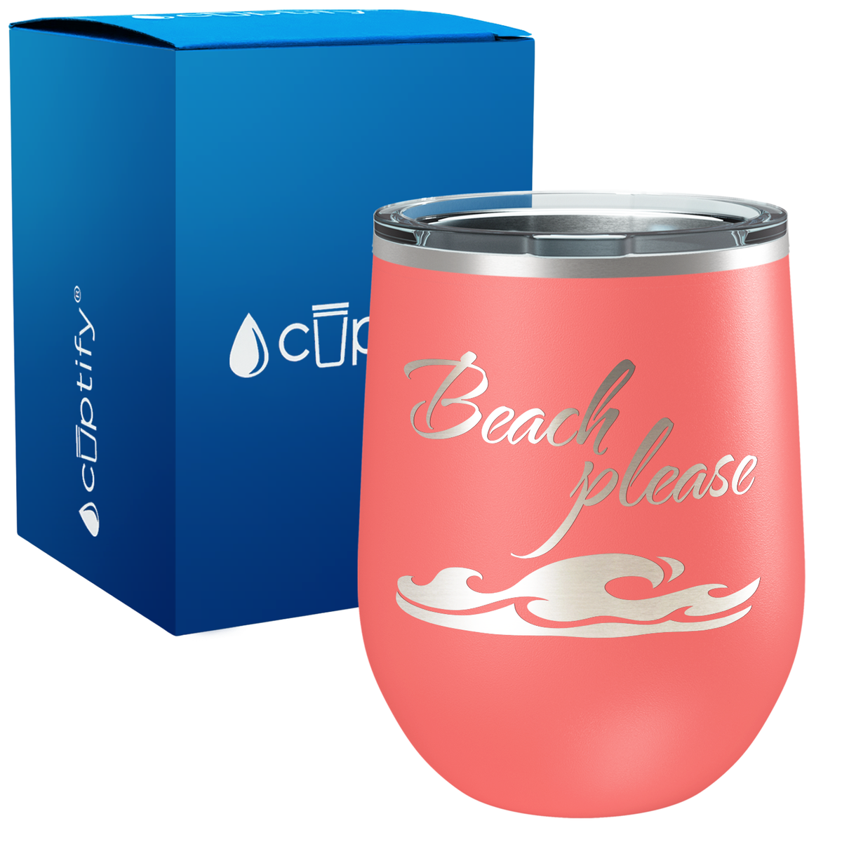 Beach Please 12oz Beach Wine Tumbler