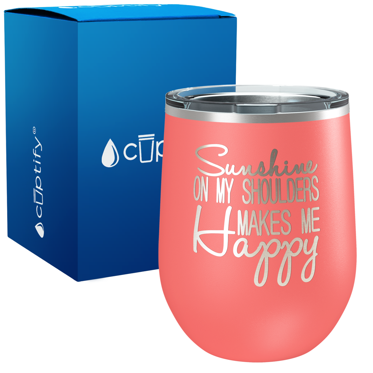Sunshine on my Shoulders 12oz Beach Wine Tumbler