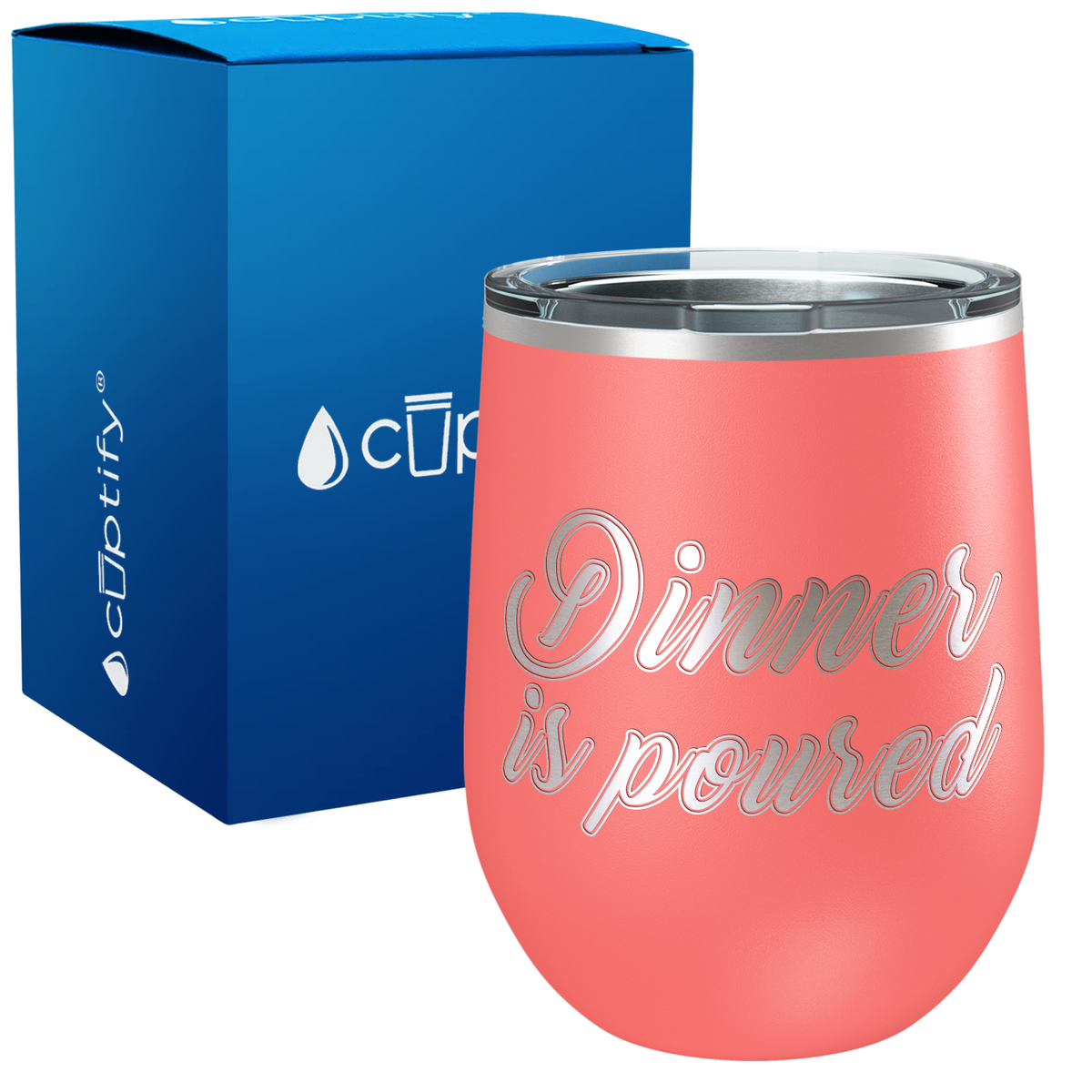 Dinner is Poured 12oz Funny Wine Tumbler
