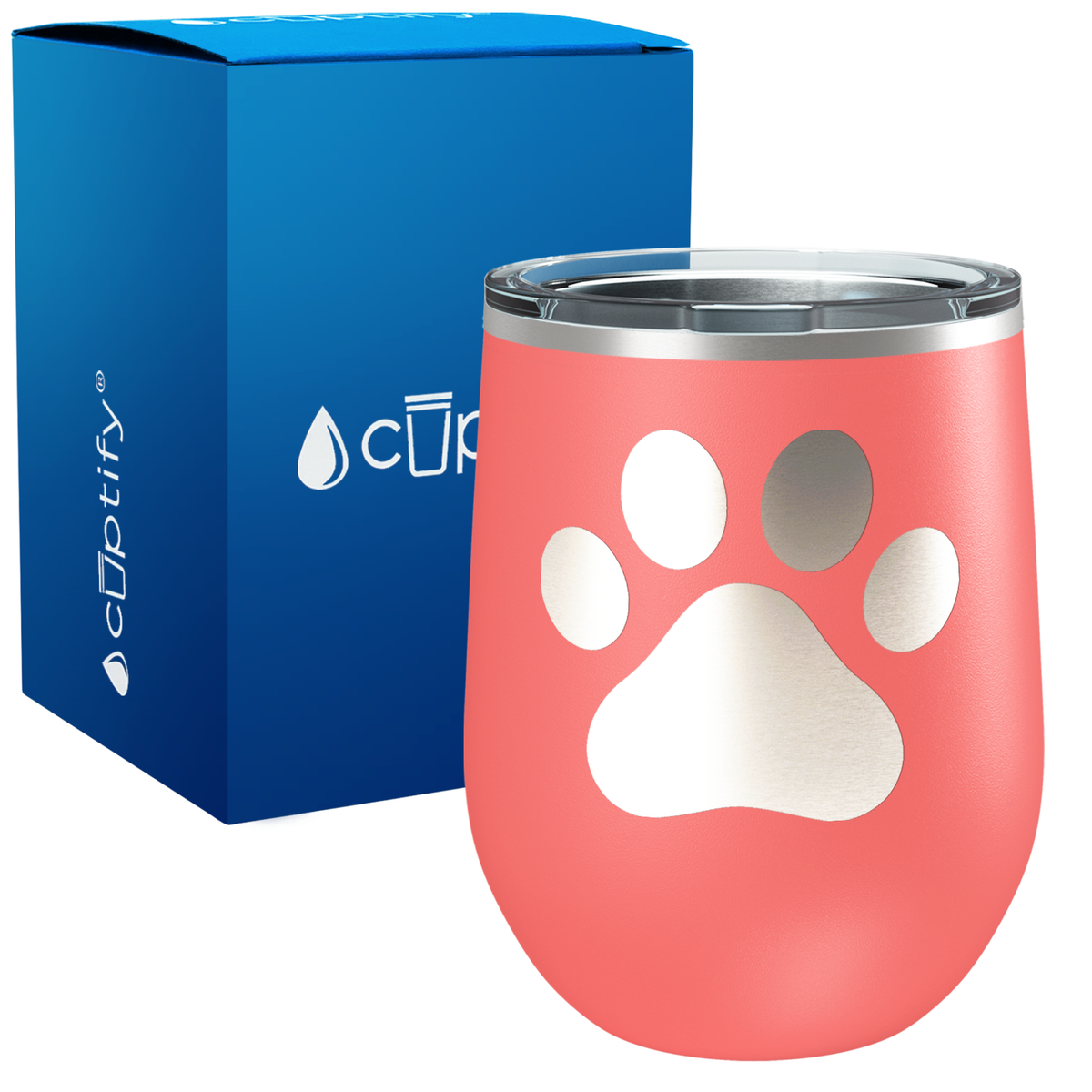 Paw Print 12oz Dog Wine Tumbler