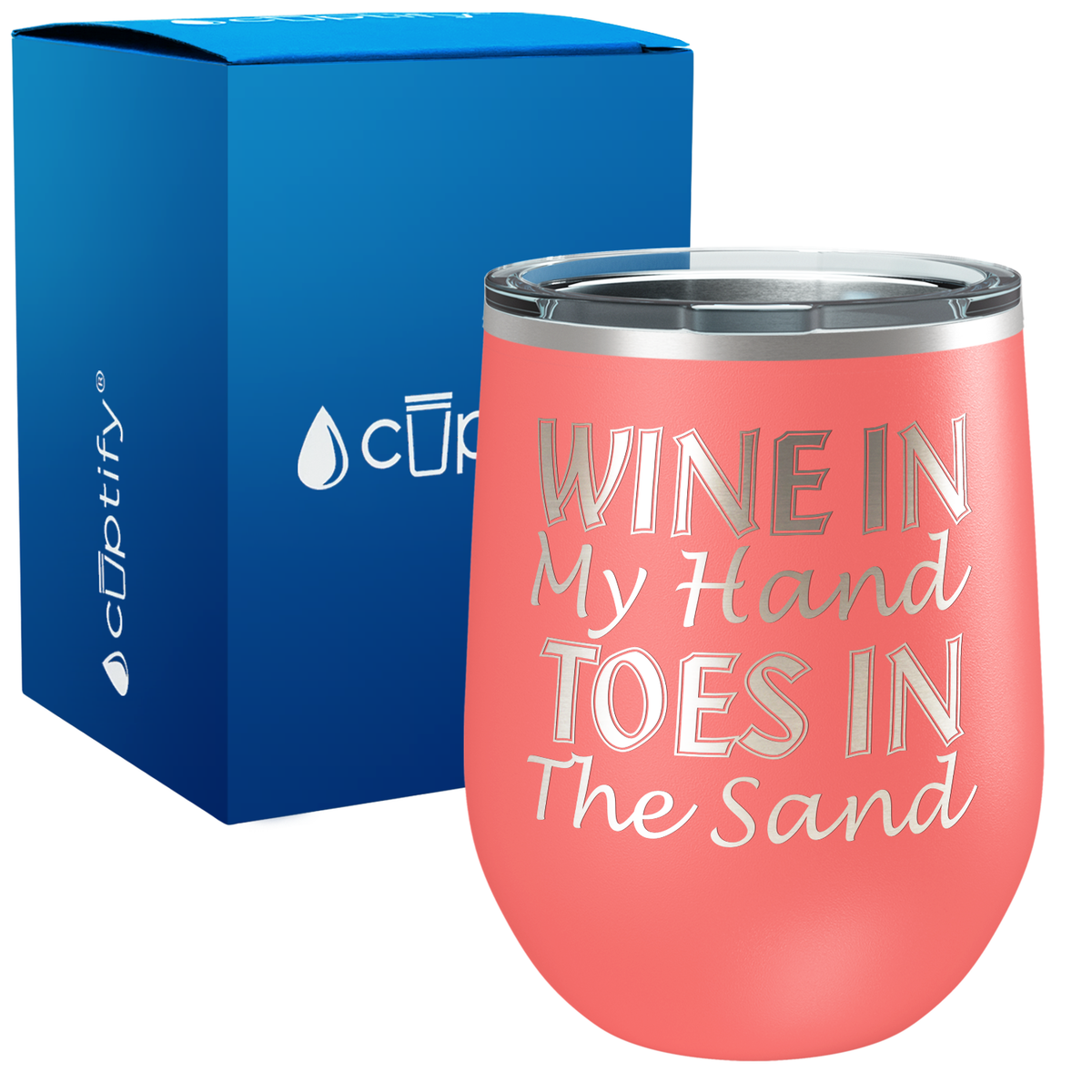 Wine in my Hand Toes in the Sand 12oz Stemless Wine Tumbler