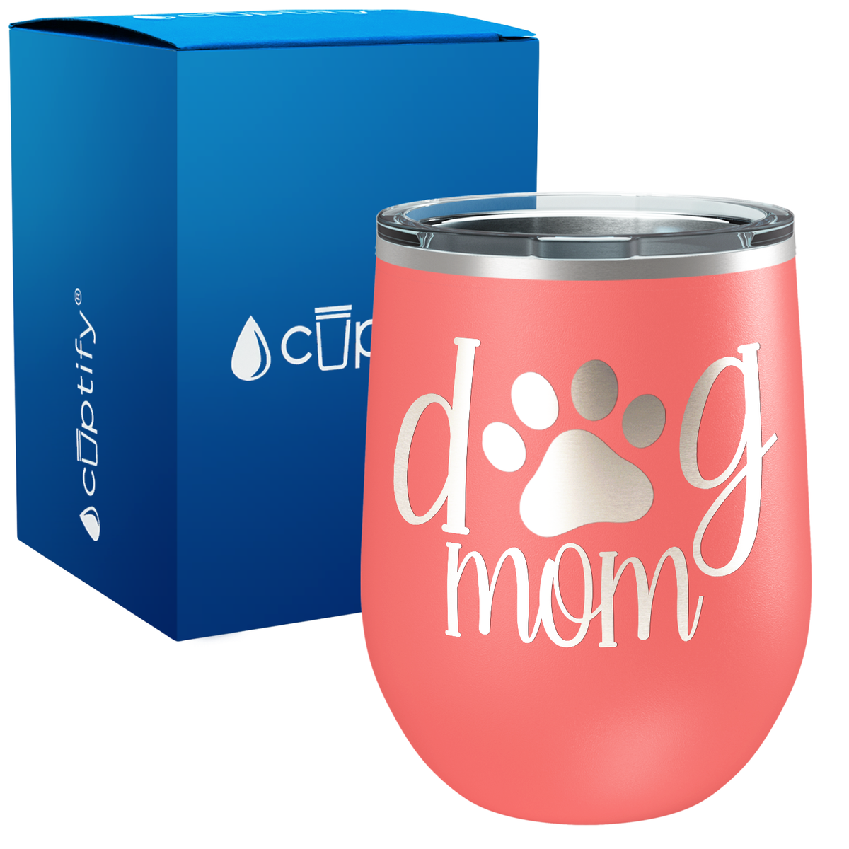 Dog Mom Paw 12oz Dog Wine Tumbler