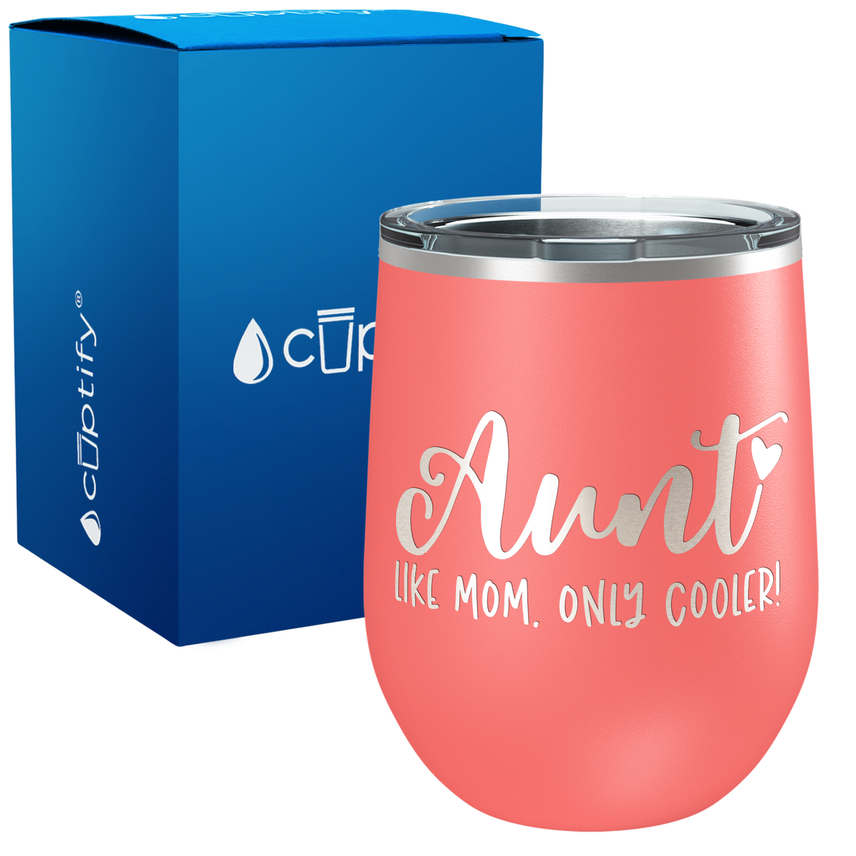 Aunt Like Mom Only Cooler 12oz Aunt Wine Tumbler