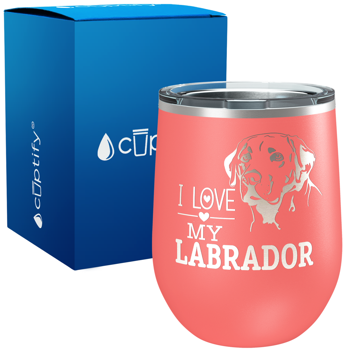 I Love my Labrador 12oz Dog Wine Tumbler
