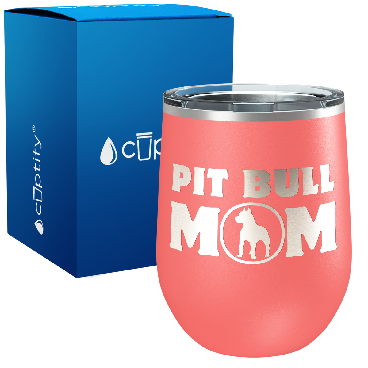 Pit Bull Mom 12oz Dog Wine Tumbler