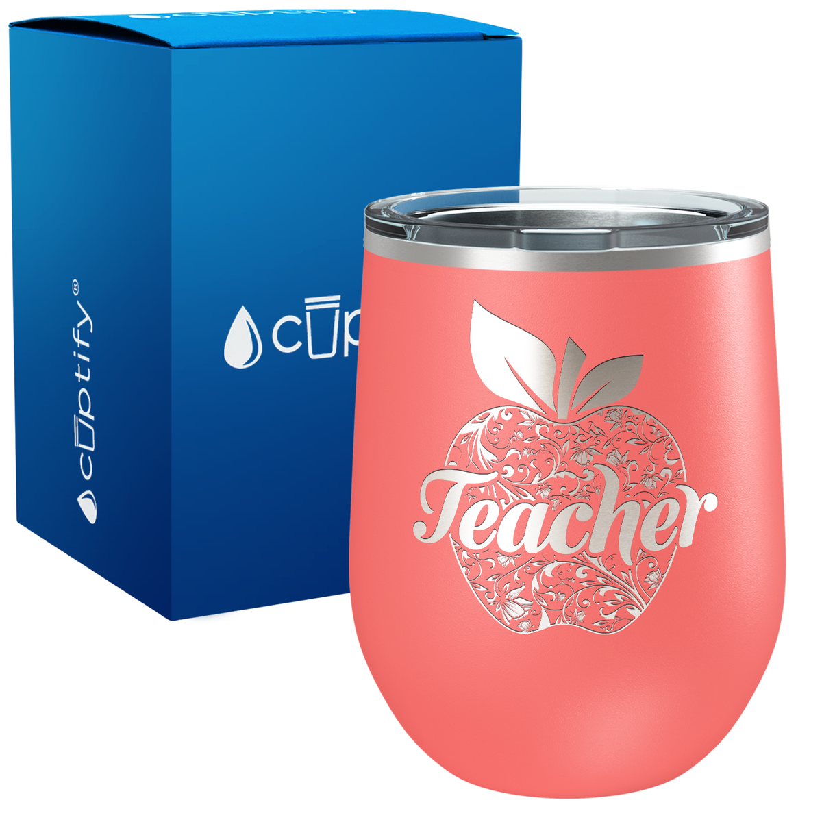Teacher Apple 12oz Teacher Wine Tumbler