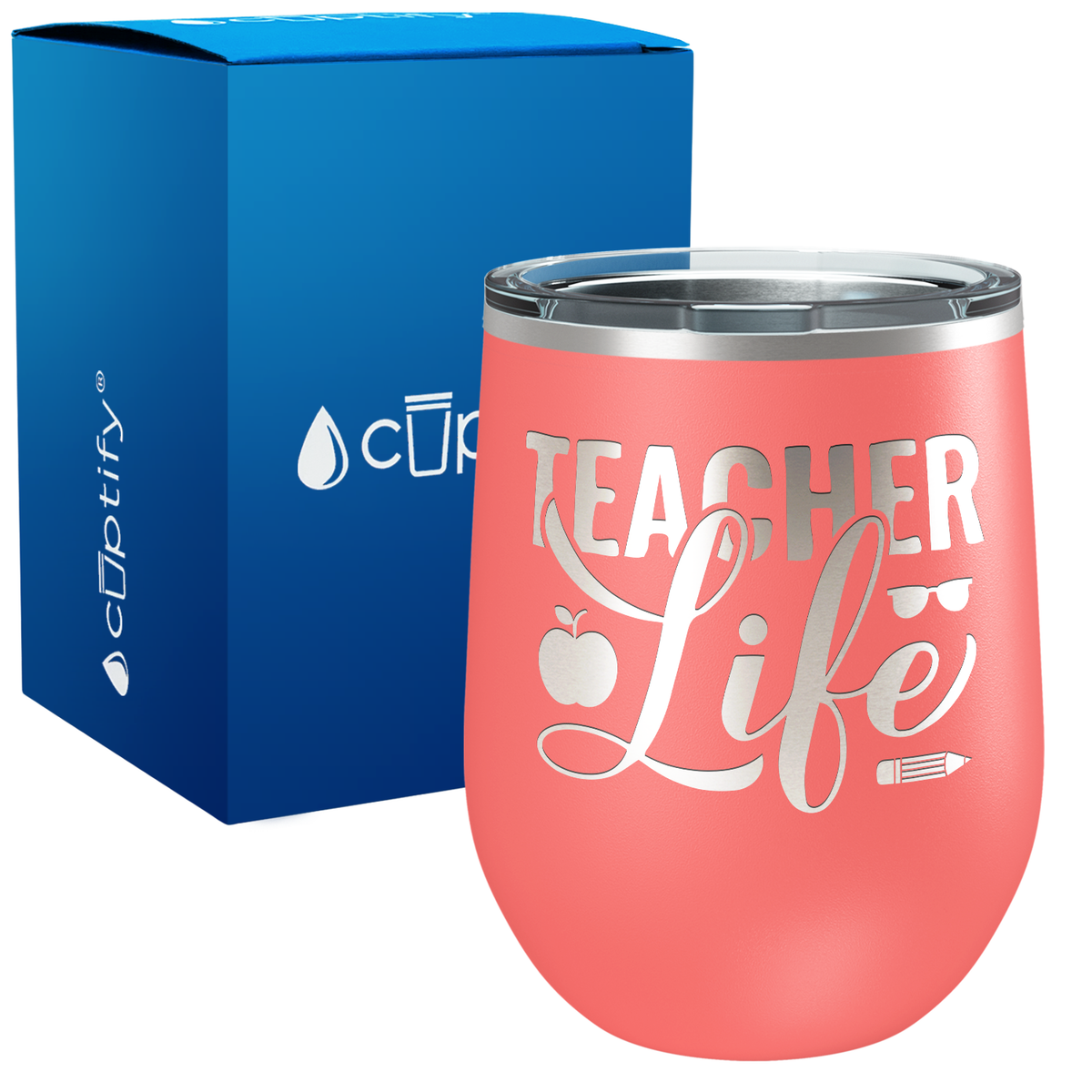 Teacher Life with Pencil 12oz Teacher Wine Tumbler