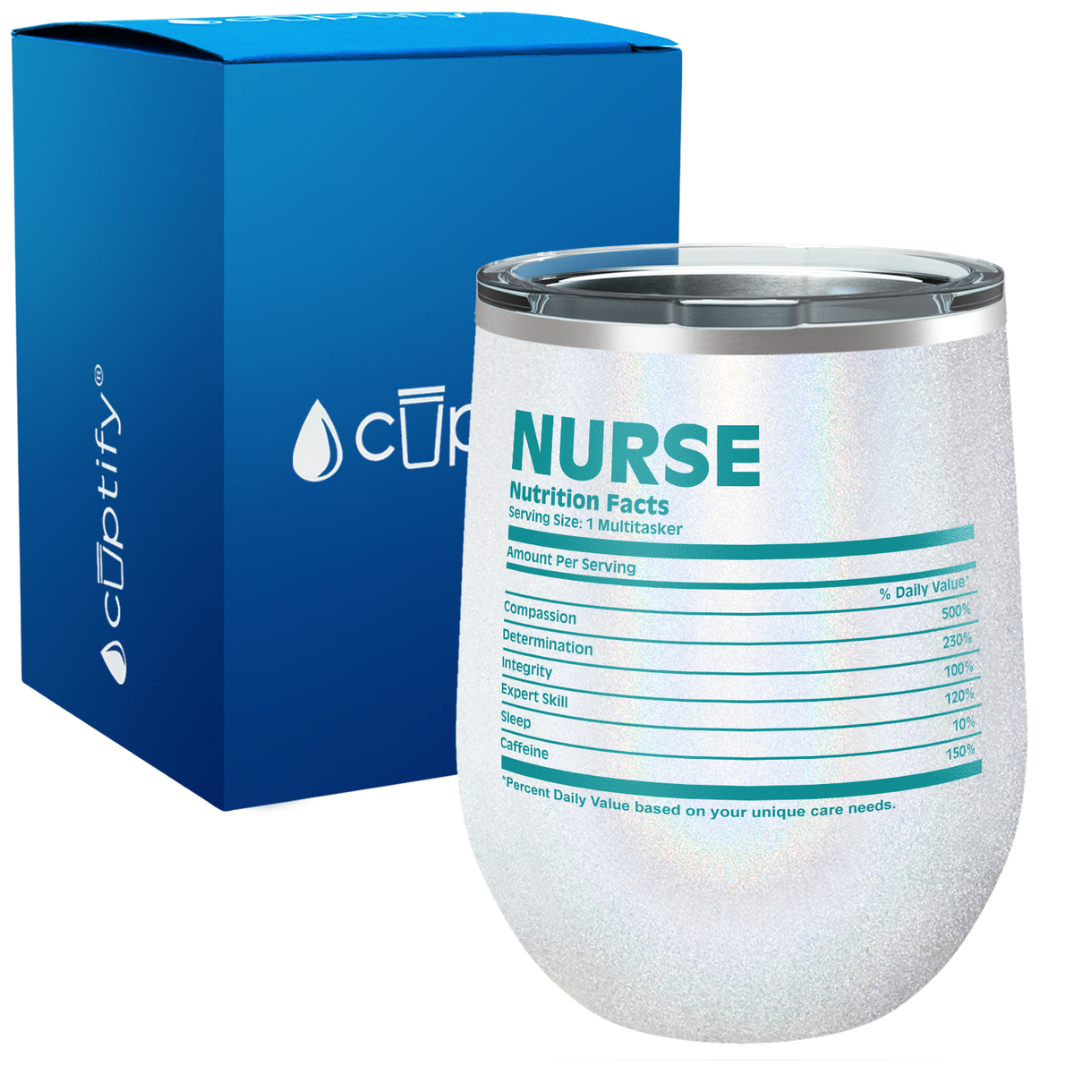 Nurse Nutritional Facts 12oz Nurse Wine Tumbler