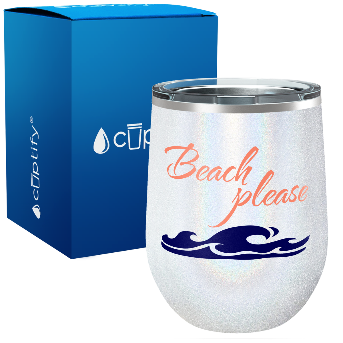 Beach Please 12oz Beach Wine Tumbler