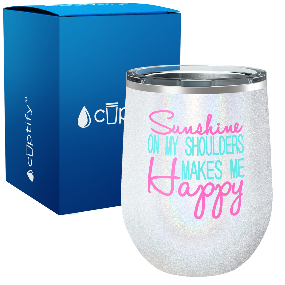 Sunshine on my Shoulders 12oz Beach Wine Tumbler