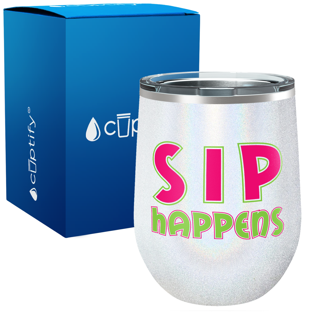 Sip Happens 12oz Funny Wine Tumbler