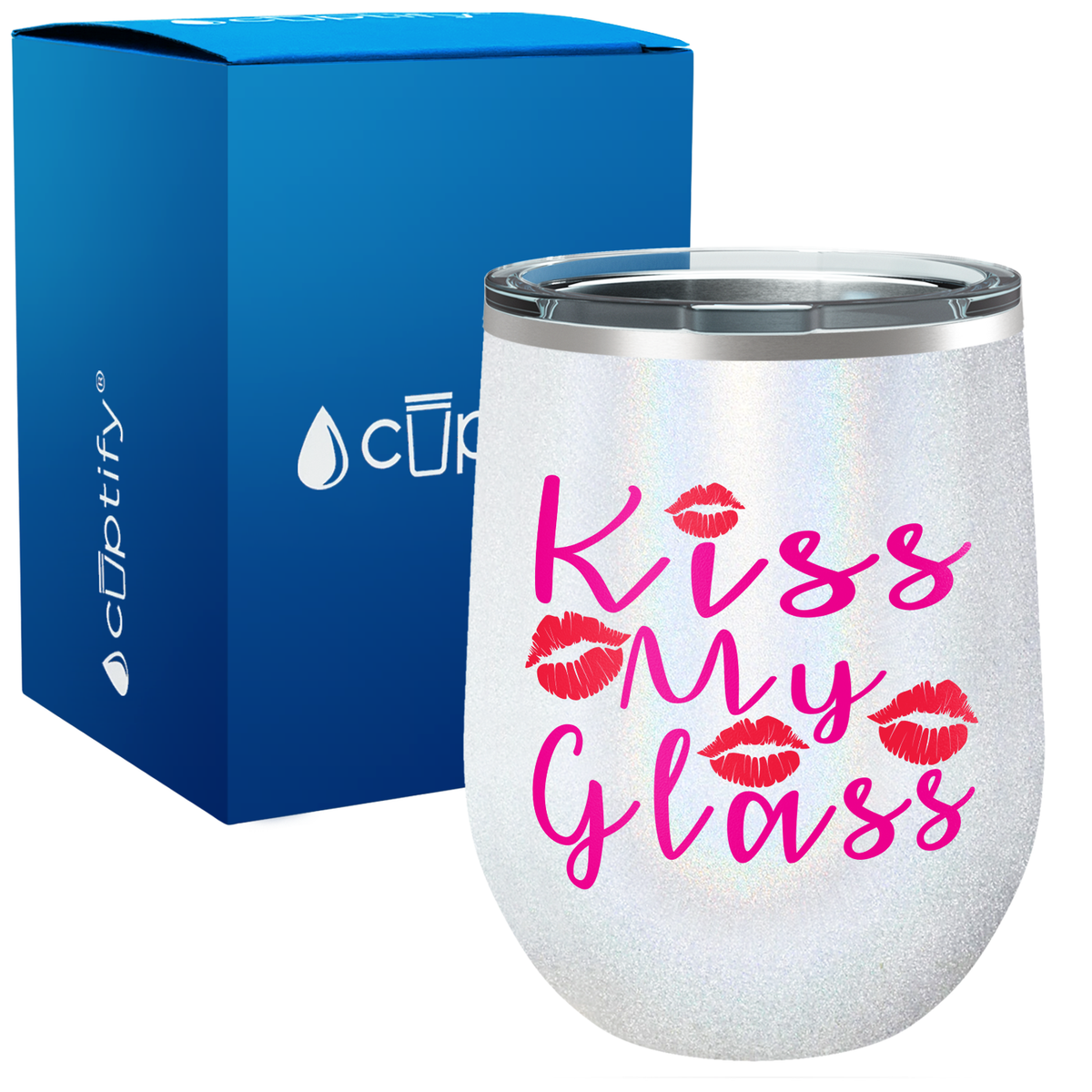 Kiss My Glass 12oz Funny Wine Tumbler
