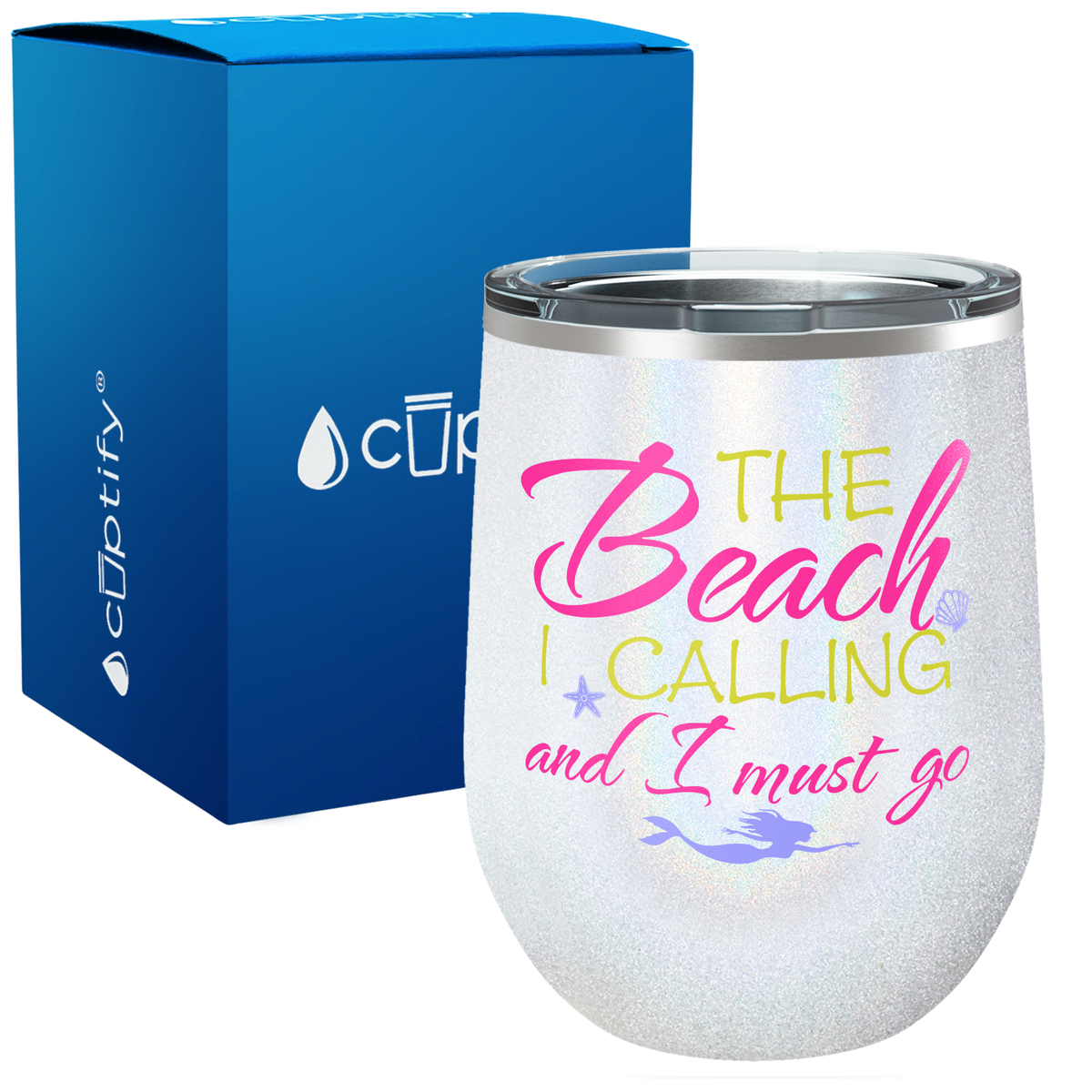 The Beach is Calling 12oz Beach Wine Tumbler
