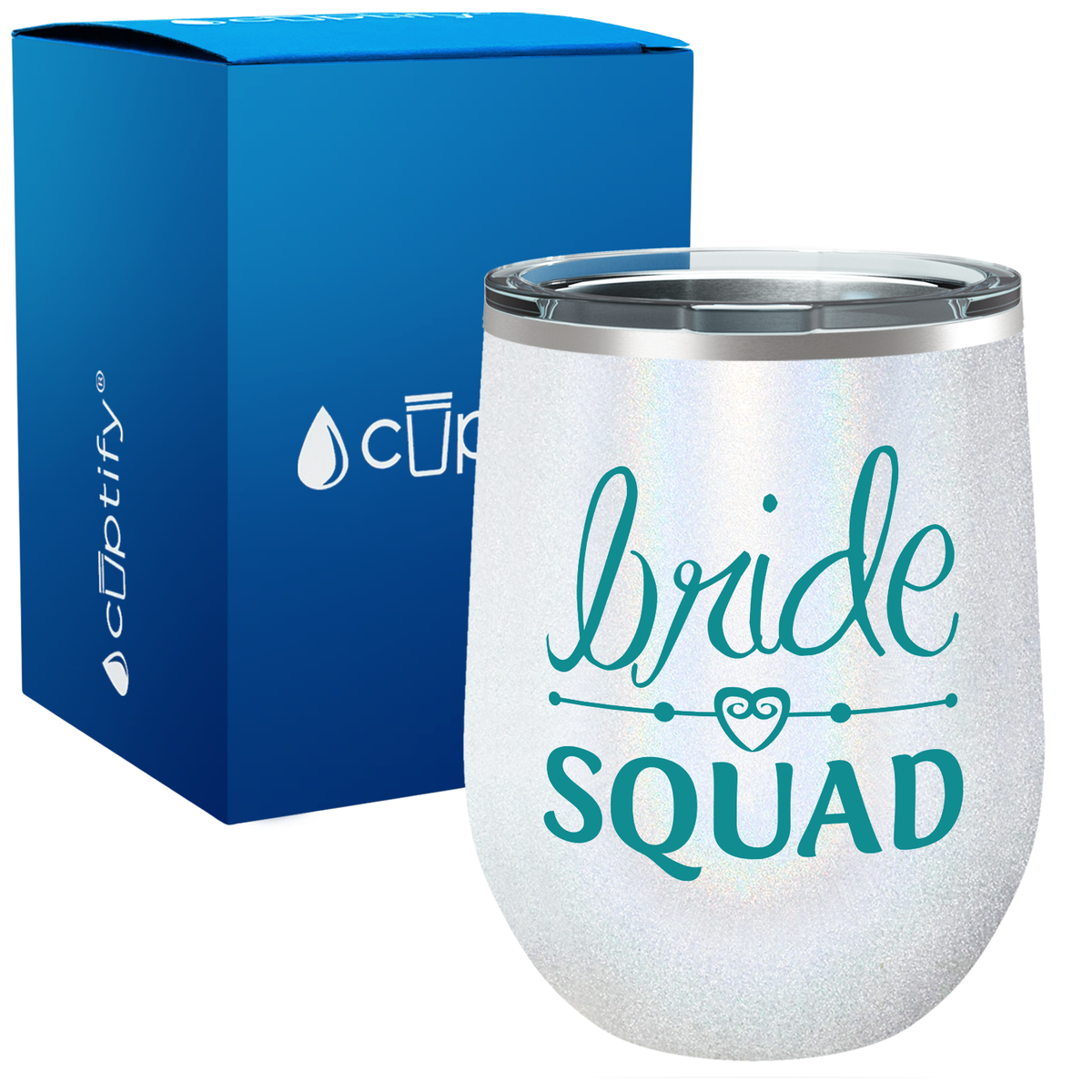 Bride Squad Heart 12oz Bridal Shower Wine Tumbler