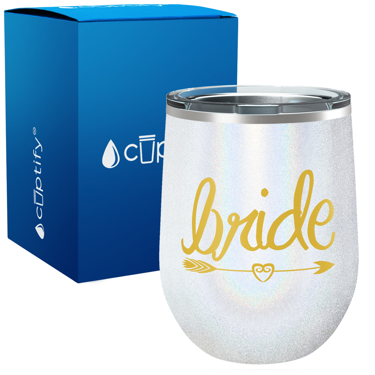 Bride Heart Arrow 12oz Bridal Shower Wine Tumbler