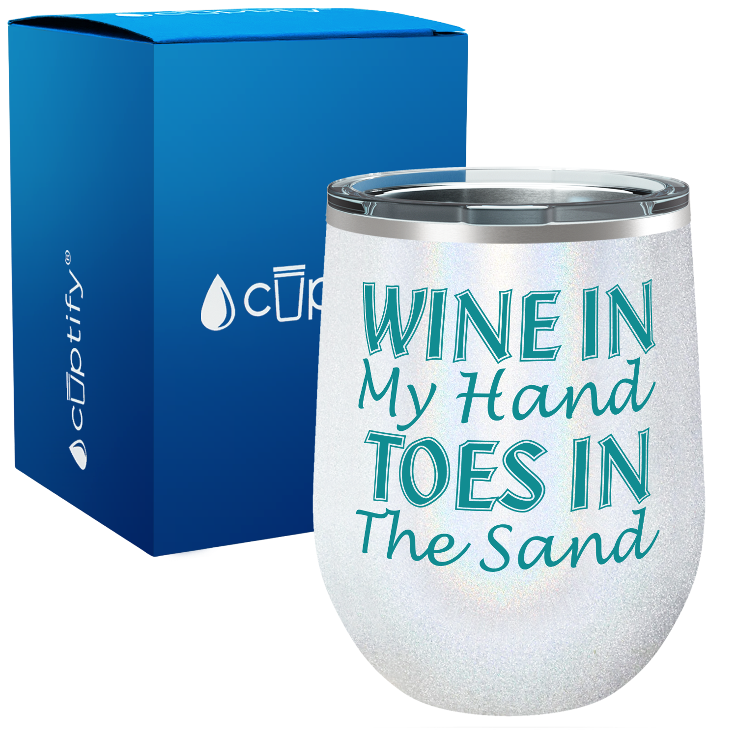 Wine in my Hand Toes in the Sand 12oz Stemless Wine Tumbler