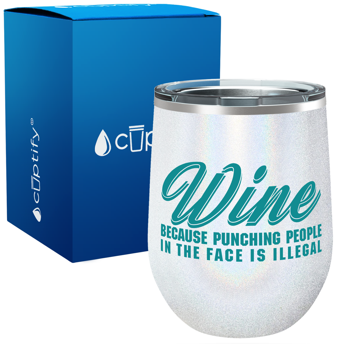 Wine Because Punching People 12oz Best Friend Wine Tumbler
