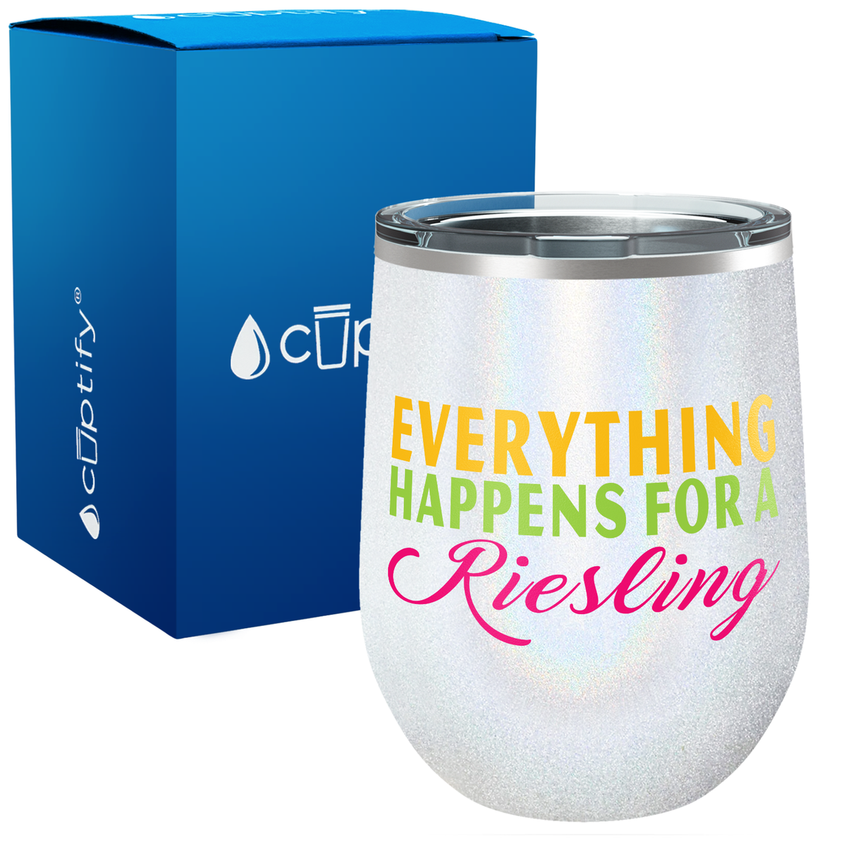 Everything Happens for a Riesling 12oz Funny Wine Tumbler