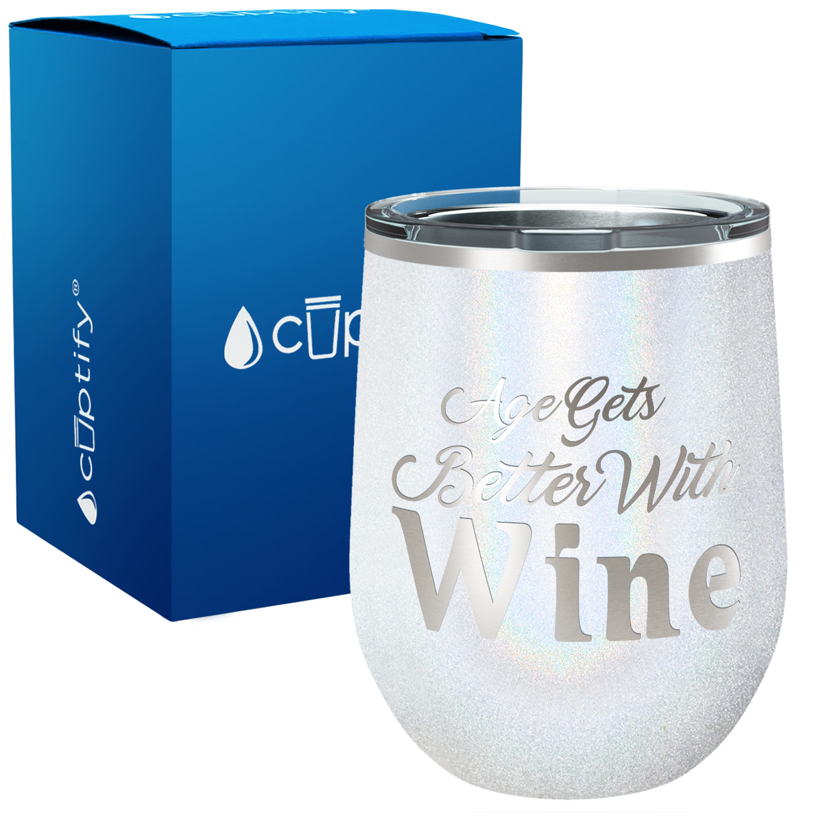 Age Gets Better with Wine 12oz Birthday Wine Tumbler
