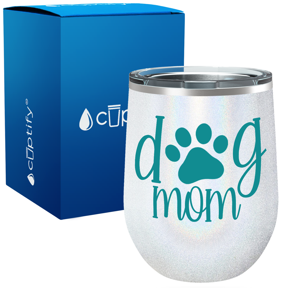 Dog Mom Paw 12oz Dog Wine Tumbler