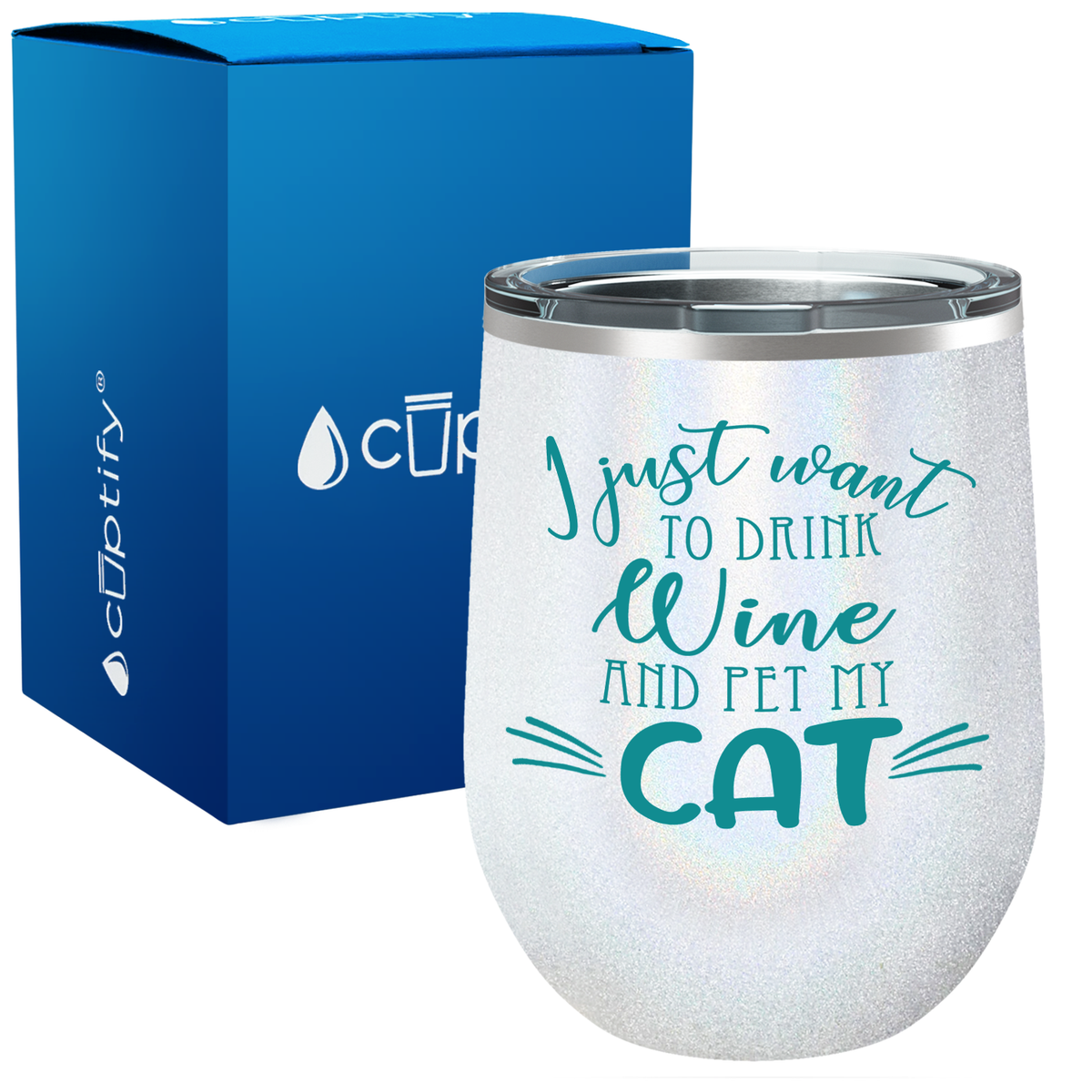 Drink Wine and Pet my Cat 12oz Cat Wine Tumbler