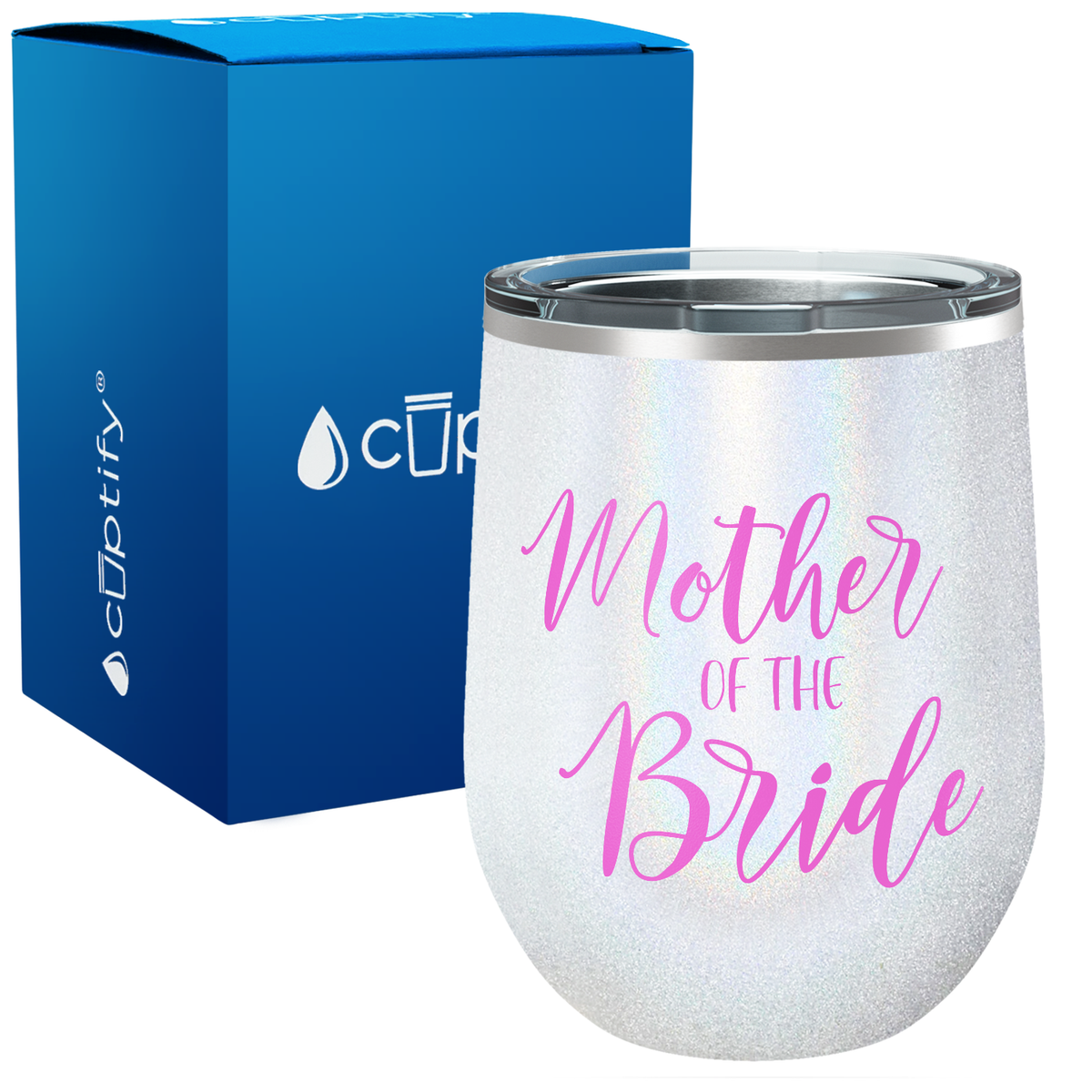 Fancy Mother of the Bride 12oz Bridal Shower Wine Tumbler
