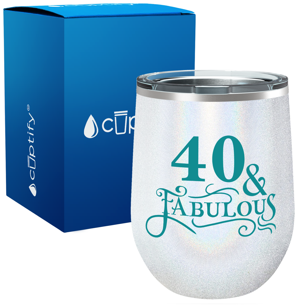 40 & Fabulous Laser Engraved 12oz Birthday Wine Tumbler